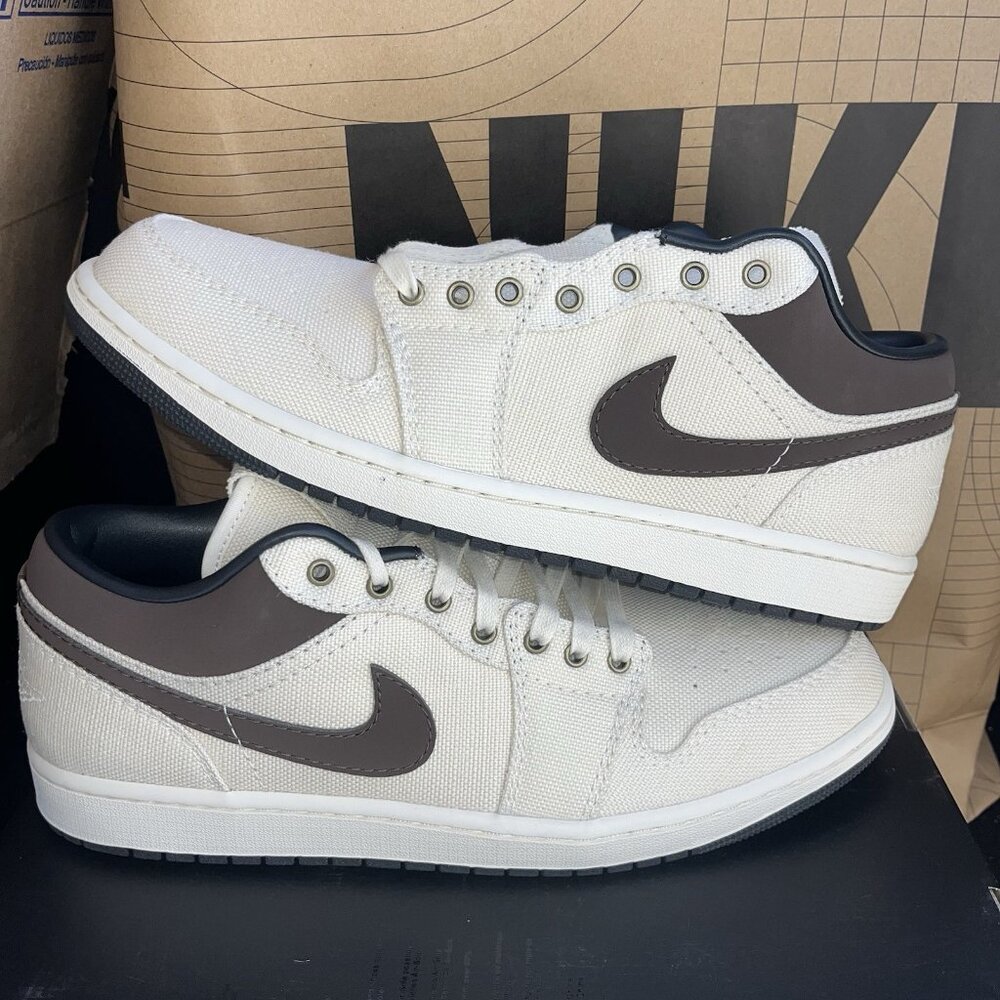 NEW Nike Air Jordan 1 Low Pale Ivory Baroque Brown IB8058-110 Men Size 10.5